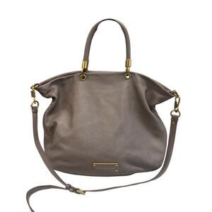 Marc by Marc Jacobs Gray Leather Mini Shopper 2way Satchel Shoulder Bag Auth
